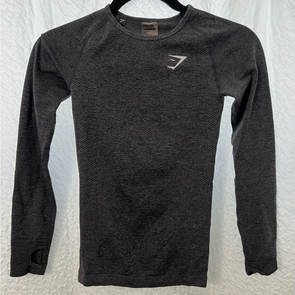 Gymshark gray long sleeve workout tee